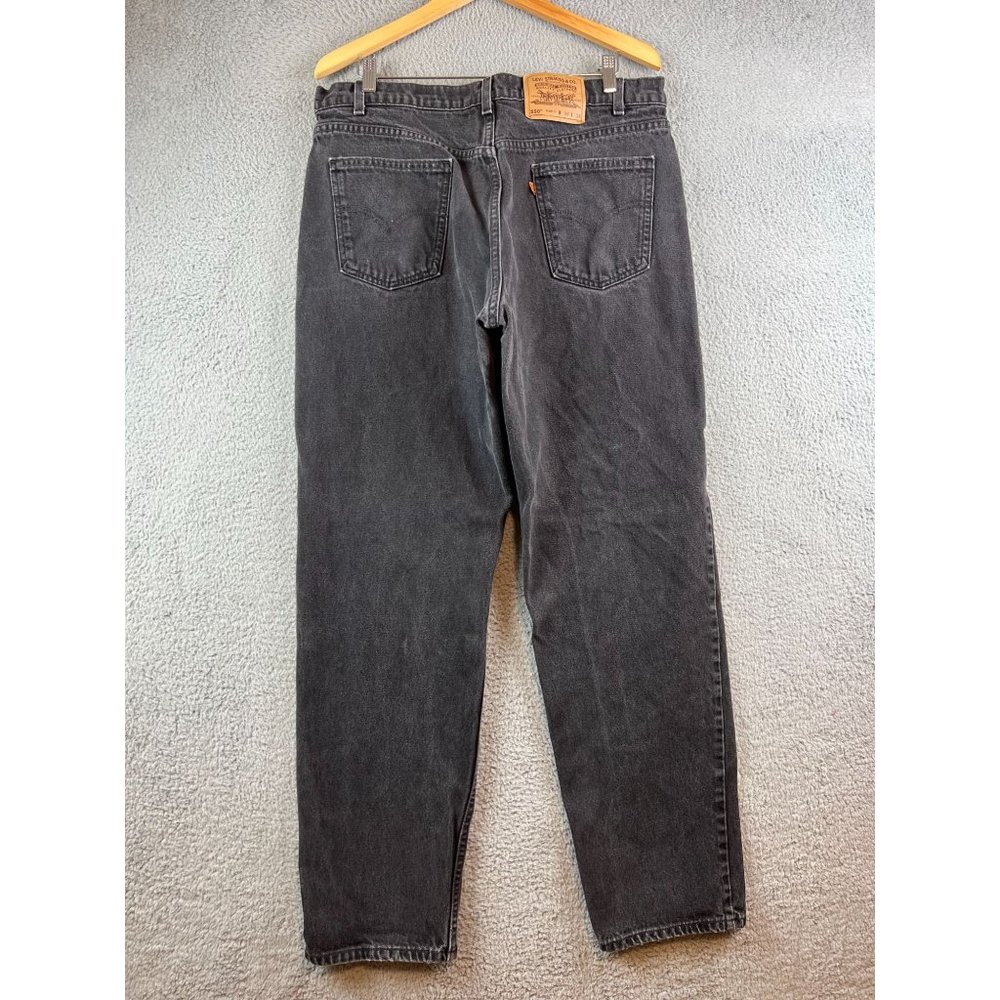Vintage 90's Levi's 550 Relaxed Fit Orange Tab Black Jeans Sz 38x34